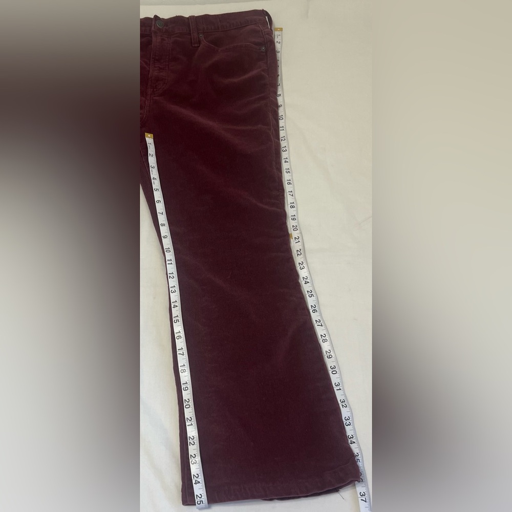 Madewell The Perfect Vintage Flare Jean Corduroy Christmas Burgundy Sz 32 - Picture 6 of 10